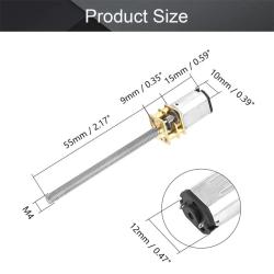Fielect DC 3V 1000RPM N20 Speed Reduction Gear Motor with M4x55mm Lead Screw Thread Shaft for Electronic Toys Mechanical Arms, DIY Mobile Robot, Smart Cars Project 1Pcs