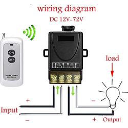 QOFOWIN Wireless Remote Switch,with 984FT Long Range,DC12V/24V/48V/72V RF Remote Switch for Anti-theft Alarms, Roller Lind Door,Gate Barriers Motor cycles (Two Remote Controls 12V)