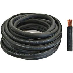 WNI 1/0 Gauge 10 Feet Black 1/0 AWG Ultra Flexible Welding Battery Copper Cable Wire - Made In The USA - Car, Inverter, RV, Solar
