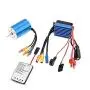 Surpass Hobby Blue 2435 4500KV Brushless Motor Shaft 2.0mm with Brushless 25A ESC and Program Card Combo for 1/16 1/18 RC Car