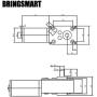 BRINGSMART Self-locking 24V 160rpm DC Worm Gear Motor 10kg.cm Reversed Mini Turbine Geared Motor for DIY Robot Curtain Machine Rotating Table Door Lock (24V 160rpm)