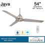 Minka-Aire F753-BNW, Java Brushed Nickel Wet 54