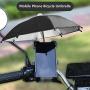 ihreesy Motorcycle Cell Phone Umbrella,Waterproof Mini Handlebar Cell Phone Holder Sun Shade Umbrella Portable Phone Holder Umbrella for Outdoor,Dark Blue