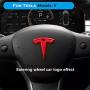 YHCDSEA Model Y Steering Wheel/Front Trunk/Rear Trunk Logo Sticker Cover Emblem Badge Decals 3PCS/Set for Tesla Model Y Accessories (Red)