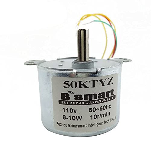 Bringsmart AC Synchronous Motor 50KTYZ 110V 45rpm CW/CCW Gear Motor Slow Speed Reducer Motor Low Noise for Barbecue Motor