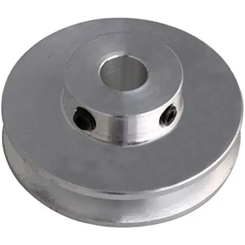 BQLZR 41x16x8MM Silver Aluminum Alloy Single Groove 8MM Fixed Bore Pulley for Motor Shaft 3-5MM PU Round Belts