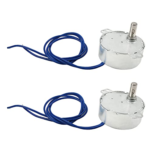 Fielect 2Pcs Synchronous Motor AC 110V 20-24RPM Turntable Motor CW/CCW Direction 4W TYC-50 Horizontal Hole Shaft