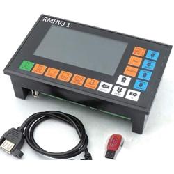 4 Axis 500KHz Linkage Offline Motion Controller System PLC Control G code+100 Pulse Handwheel MPG with Emergency Stop for CNC Router Engraving Milling Lathe Machine RMHV3.1