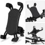 Bike Phone Mount, Universal Bicycle Cell Phone Holder 360¡ãRotation Adjustable Motorcycle Handlebar Phone Mount Anti Shake for iPhone Xs Max XR X 8 7 6 Plus, Samsung S10+ S9 S8, Note 10 9 8, Black