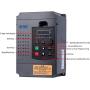 Single Phase to 3 Phase Converter, MYSWEETY AC 220V/2.2KW 3HP 10A VFD Inverter Frequency Converter for Spindle Motor Speed Control (1 Phase Input and 3 Phase Output)