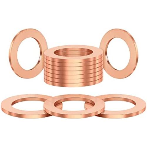 DEEFILL (20Pcs) M14 Red Cooper Oil Drain Plug Crush Washers Coolant Seal Ring Gasket DFL-030