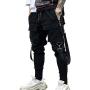 PDTXCLS Mens Jogger Sweatpants Hip Hop Zipper Pockets Elastic Waist Harem Pants Motor Biker Punk High Street Casual Trousers
