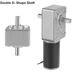 uxcell Double Shaft Gear Motor DC 24V 5RPM High Torque Speed Reduction Motor with Metal Gearbox