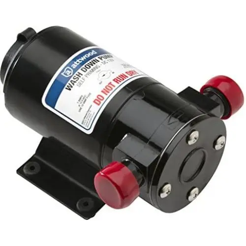 Attwood 115744 Self-Priming 12-Volt DC Motor Boat Washdown Pump with 7.5-PSI Pressure, Black