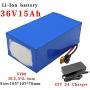 Jieoto 36V Electric Bike Battery 10S 5P 15Ah Lithium Battery Pack w/BMS + Charger for Electric Bike Tricycles Scooter Adapted 200W 250W 350W 500W 750W 1000W Motor