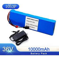 Wnicek E-Bike Lithium Battery with 20A BMS and 42V Charger 36V 10Ah Lithium-ion Battery for 200W-500W Motor Fit for Electric Scooter Electric Bicycle Tricycles