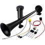 Hhobake 12V 150db Air Horn with Air Compressor ,18 Inches Trains Horns for Vehicles, Car Truck RV Van SUV Motorcycle Off Road Boat (Black)