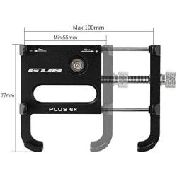 GUB Plus 6H Bicycle & Motorcycle Phone Mount, Aluminum Alloy Bike Phone Holder with 360° Rotation for iPhone 11 Pro Max X XR Xs 7s 8 Plus, for Samsung Note10/9 GPS Mount 4.0 to 7 Inch (Black)