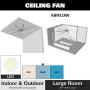 72 Inch Damp Rated Industrial DC Motor Ceiling Fan with LED Light, ETL Listed Indoor Ceiling Fans for Kitchen Bedroom Living Room Basement, 6-Speed Remote Control