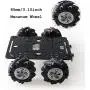 Professional 80mm Mecanum Wheel Car Chassis MC200 for Arduino / Raspberry pi / Micobit, Remote Control 4WD Metal Smart Robot Car Chassis Kit Omnidirectional Wheel with DC TT Motor DIY Toy AI RoS STEAM