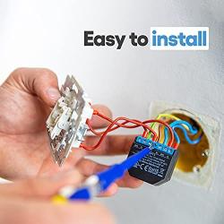 Shelly 2.5 Relay Switch, WiFi Smart Home Automation, Compatible With Alexa & Google Home, iOS Android, No Hub Required, Wireless Light Switch, Smart Appliances, Dual Power Metering