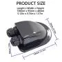 Black Waterproof Double Cable Entry Gland, ABS IP68 Water Protect Cable Duct Diameter 3-7mm for RV, Motorhomes, Campervans, Caravans, Boats, Solar Panels, CCTV