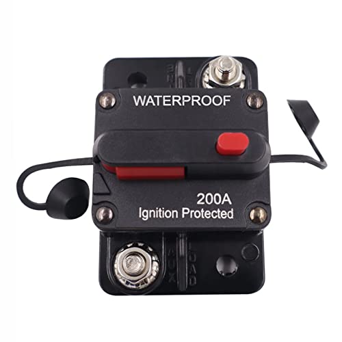 200 Amp Circuit Breaker,Waterproof,with Manual Reset,12V-48V DC, for Car Marine Trolling Motors Boat ATV Manual Power Protect and Automotive Marine Boat Audio System Protection