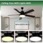 Ghicc Ceiling Fan with light, Black Ceiling Fan with Remote Control for Outdoor and Indoor - Reversible Silent DC Motor and Matte Black ,52-Inch
