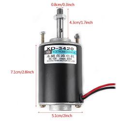 12/24V DC Motor 30W High Speed CW/CCW Permanent Magnet DC Motor for DIY Generator(12V 3500rpm)