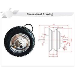 Hub Motor Kit 10 inch 24-48v 350w-450W 12-40km/h Electric Scooter Wheelchair E-Bike Wheel Motor with Reversing Electric Bicycle Motor Wheel Hub Motor Electric Bike Accessory