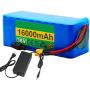 Jieoto 36V Li-Ion Battery Pack 16AH 10S 5P E-Bike Battery Battery Suitable for Motors Up to 500W with Charger and BMS Used for Airplane Models Power Tools Scooters