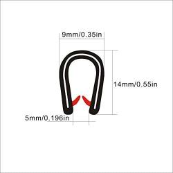 Seals strip Edge Trim Black U Extrusion Medium Size PVC Rubber Seal Protector| U Height: 0.55