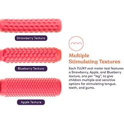 FLUXY Oral Motor Tool Therapy Sensory Motor Aid with 3 Unique Textures Red