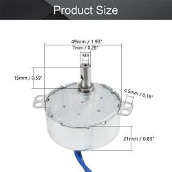 Fielect 2Pcs Synchronous Motor AC 110V 15-18RPM Turntable Motor CW Direction 4W TYC-50 Horizontal Hole Tapping Shaft