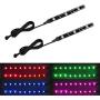 NBWDY 2Pcs 3-5050-SMD Flexible Waterproof Motorcycle RGB LED Strips Light Multi-Color Accent Glow Neon Lights Lamp (3LED)