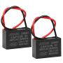 BEEYUIHF CBB61 Fan Capacitor 2.5UF 450V AC 50/60Hz 2 Wire for Fan/Ceiling Fan Motor Start Run Capacitance(Pack of 2Pcs) BEEYUIHF CBB61 Fan Capacitor 2.5UF 450V AC 50/60Hz 2 Wire for Fan/Ceiling Fan Motor Start Run Capacitance(Pack of 2Pcs)