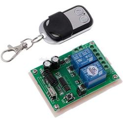 Calvas DC 12V 2CH RF 433MHz Wireless Switch Relay Receiver Module With Remote Control For DC Motor Forward Reverse Controller D03