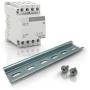Shopcorp 40 Amp 4 Pole Normally Open IEC 400V Contactor (Silent Operation) – 110/120VAC Coil, Motor Load 32A, Lighting Load 63A | Includes 35 x 152.40 mm Steel Zinc DIN Rail and 2#10 Phillips Screws