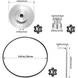 ULTECHNOVO Synchronous Wheel, 3D Printer Timing Belt Pulley Synchronous Wheel Set Stepper Motor Pulley Reduction Gear Printer Supplies Timing Wheel Screw Hexagon Wrench