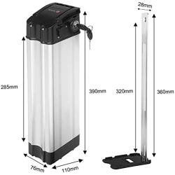 Wnicek 36V10AH 360Wh E-Bike Battery 10000mAh Cycle Lockable Lithium Electric Bike Battery 4-Pins Output Port Li-ion Battery with 42V Charger for 200W~500W EBike Motor