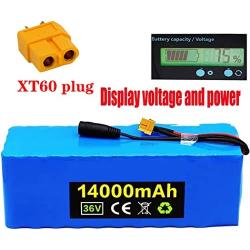 Wnicek 36V Ebike Battery 14Ah 10S 4P BMS 20A Electric Bicycle Lithium-ION Battery Pack with BMS and 42V Charger Fits for 200W-500W Motor Li-ion Adult Ebike Battery