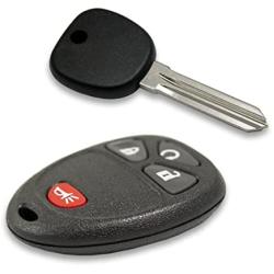 Keyless2Go Replacement for Keyless Entry Car Key Vehicles That Use 4 Button 15913421 OUC60270, Self-Programming - with New Uncut Transponder Ignition Car Key Circle Plus B111