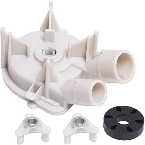 Ultra Durable 3363394 & 285753A Washer Drain Pump With Washer Motor Coupling Kit by Blue Stars - Exact Fit for Whirlpool Kenmore Washers - Replaces 3352492 3348215 3348014 3363394 3348015 WP3363394