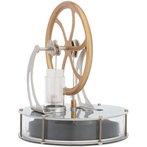 Eioflia Motor Steam Heat,Low Temperature Stirling Engine, Motor Model Cool No Steam Education Model Toy Kits Gold