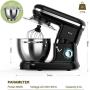 Stand Mixer, Rozi 660W 6-Speed Tilt-Head Food Mixer, Dough Mixer with 6-Quart Stainless Steel Bowl, Dough Hook, Mixing Beater & Whisk, Splash Guard