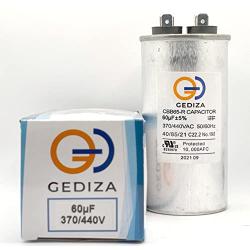 GEDIZA 60 uF 60 MFD ±5% 370/440V Dual Run Round Capacitor for HEVAC, A/C for Condenser Straight Cool or AC Motor and Fan Starting or Heat Pump A/C, Pool Pumps. Model CBB65. Guaranteed to Last 5 Years