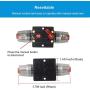 WOHHOM 30A 40A 50A 60A 80A 100A 125A 150A Audio Circuit Breaker Auto Car Stereo Inline Fuse Holders Inverter, Manual Reset 12V-24V DC for Automotive Marine Boat Audio System Protection (125A)