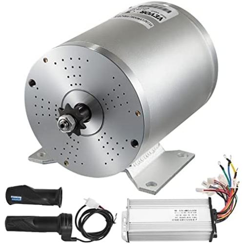 Mophorn 1800W Electric Brushless DC Motor Kit - 48V 4500rpm Brushless Motor with 32A Speed Controller and Throttle Grip Kit for Go Karts E-Bike Electric Throttle Motorcycle Scooter