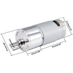 uxcell 24V DC 320 RPM Gear Motor High Torque Electric Reduction Gearbox Eccentric Output D Shaft