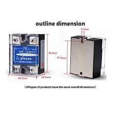 Laituods Single Phase Solid State Relay SSR-1D4825 DC Input 3-32V, AC Output 24-480V,DC Control AC Suitable for Heating, Lighting, Motor and Industrial Equipment(25A)